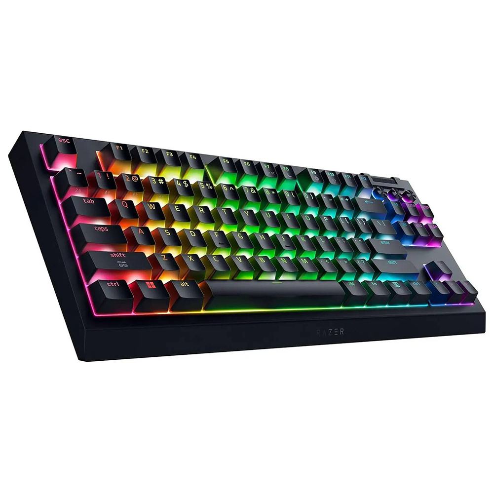 کیبورد ریزر گیمینگ بی سیم مدل BlackWidow V4 Low-Profile TKL Hyperspeed