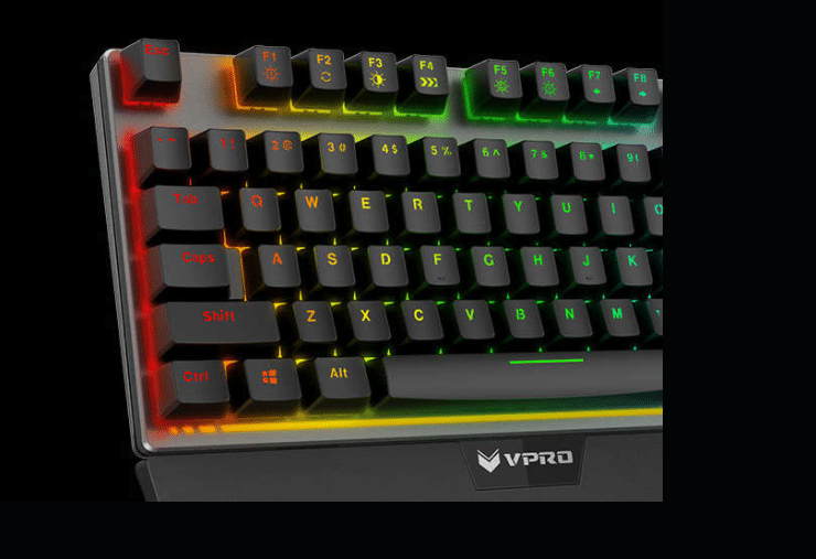 نور پس زمینه در کیبورد گیمینگ رپو مدل v720