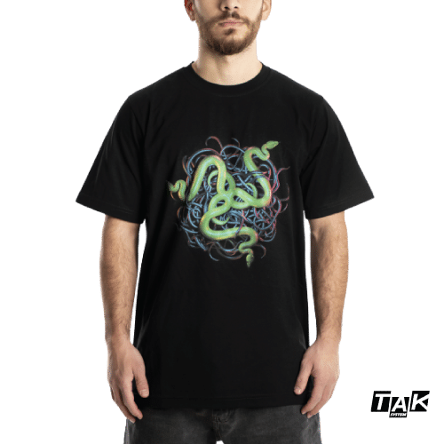 تیشرت گیمینگ ریزر اختصاصی تک سیستم طرح تیشرت گیمینگ ریزر مدل Snake PIT