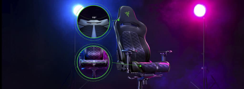 قوس شانه و نشیمن عریض صندلی گیمینگ ریزر مدل ENKI